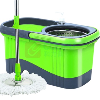 百家好世 双驱动除螨旋转拖把套装 bjhs1-0044 金属篮 加强杆 不锈钢