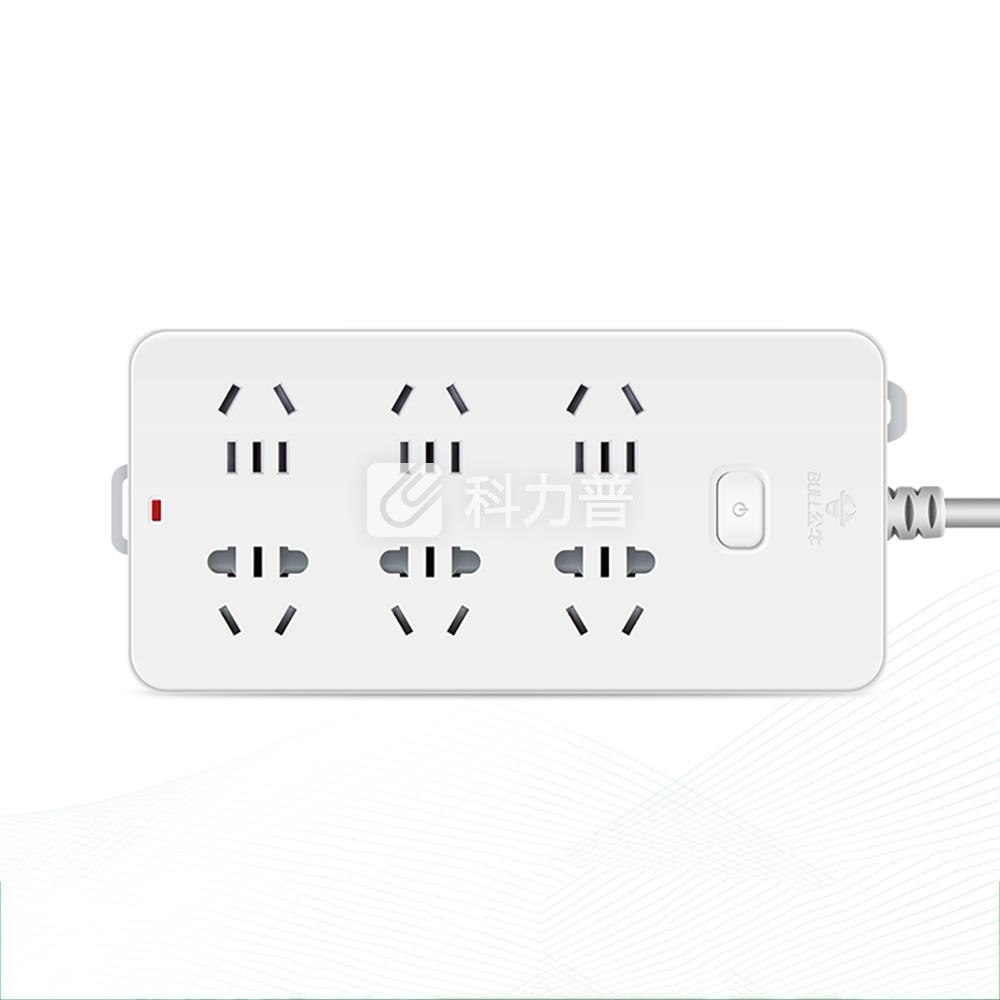 公牛bull 拖线板插座 gn-109k 总控6位 3米 (2017新国标)