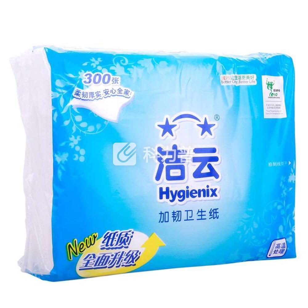 洁云hygienix 加韧卫生纸 10240101 300张/包 42包/箱