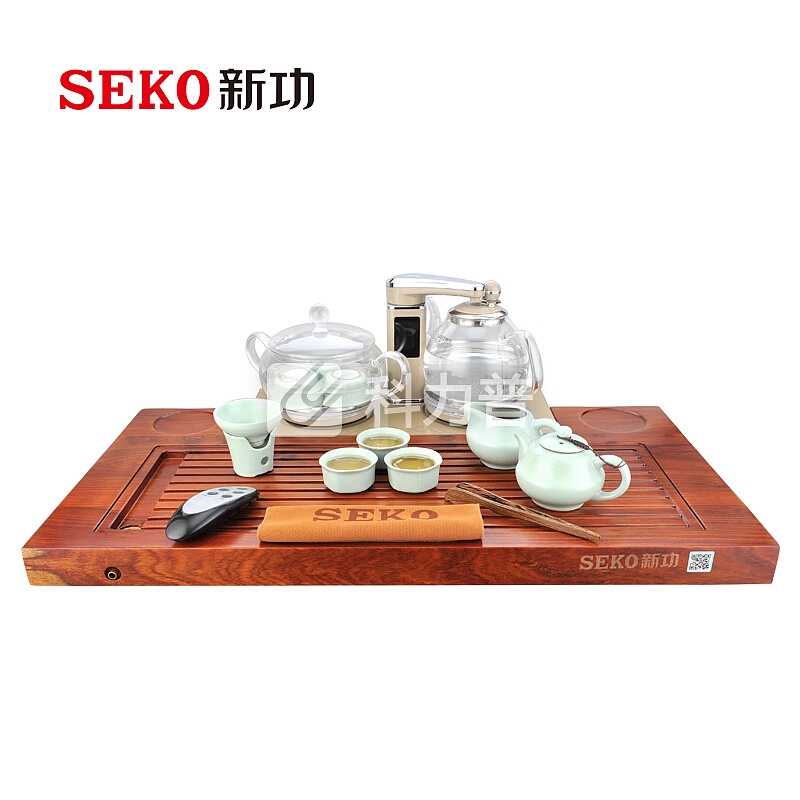 新功 SEKO 新功（SEKO）智能茶具花梨木茶盘四合一茶具套装整块实木功夫茶具 F176配F101