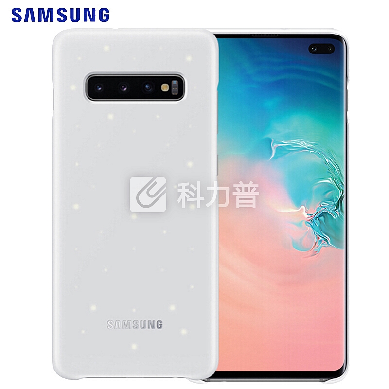 三星(SAMSUNG) S10+ 原装LED保护壳 保护套 G9750 后壳 防摔 LED智能背光 来电信息提醒 白色