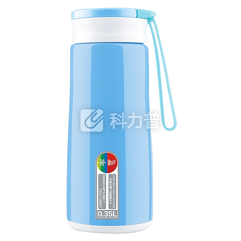 好乐家(HAOLEJIA)保温杯 F24 350ml不锈钢真空杯子 男女学生水杯 儿童便携户外茶杯 创意直身杯 海蓝