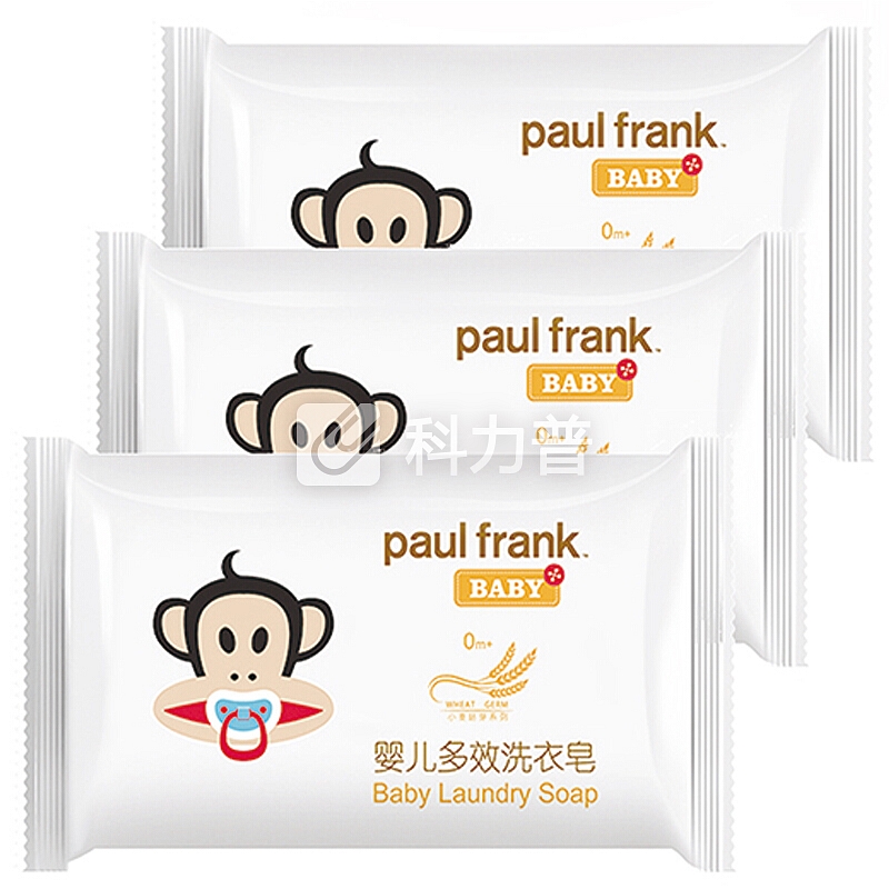 大嘴猴(paulfrank) 儿童洗衣皂京东自营婴儿洗衣皂液婴幼儿专用肥皂小孩白色手洗皂植物配方100g*3
