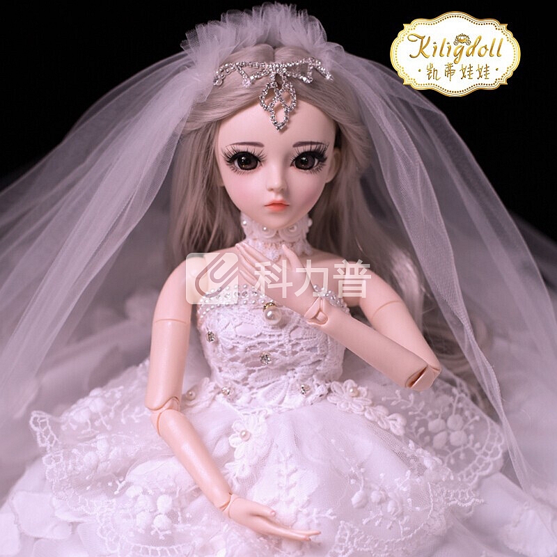 多丽丝凯蒂娃娃 芭比娃娃套装大礼盒SD/BJD娃娃婚纱娃娃灵公主女孩玩具60厘米3分改妆换装洋娃娃 蒂芙妮-1号 送梳妆礼包 凯蒂娃娃(60厘米)