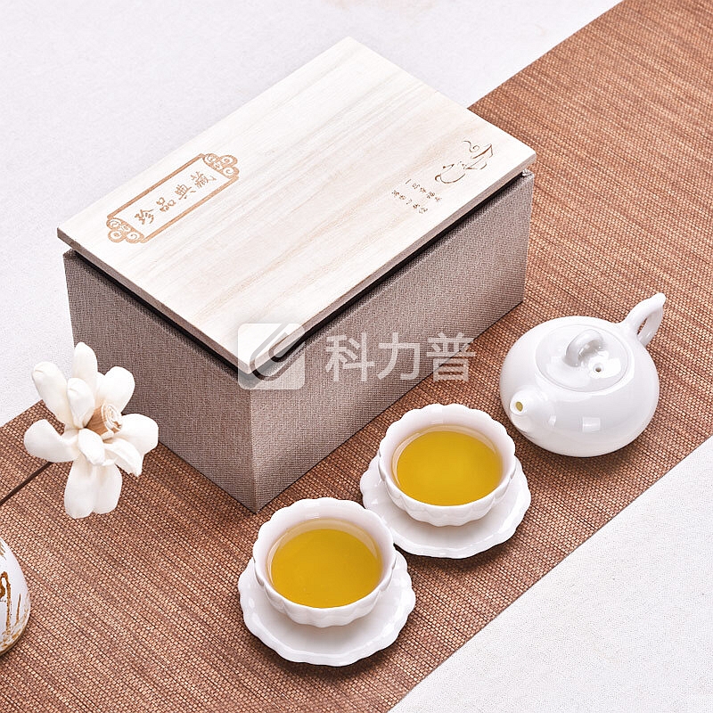 豪峰 豪峰整套功夫陶瓷茶具套装茶壶茶杯盖碗茶杯整套家用办公旅行礼盒德化玉瓷白瓷套装【白瓷+春色一壶二杯】