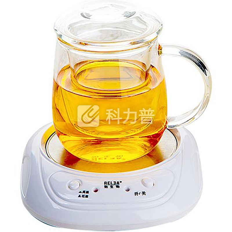 物生物/RELEA 玻璃杯 耐热保温过滤泡茶水杯子 蘑菇杯白色恒温宝套装