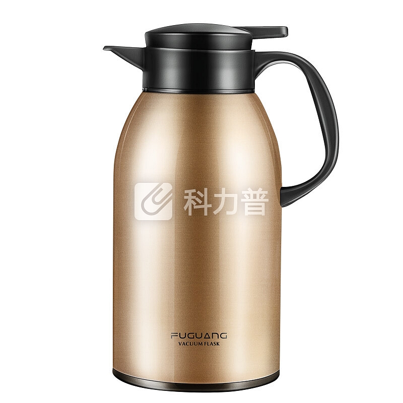 富光 灵动系列大容量保温杯具 304不锈钢真空水壶家用保温壶 2.2L 金色 (WFZ6020-2200)