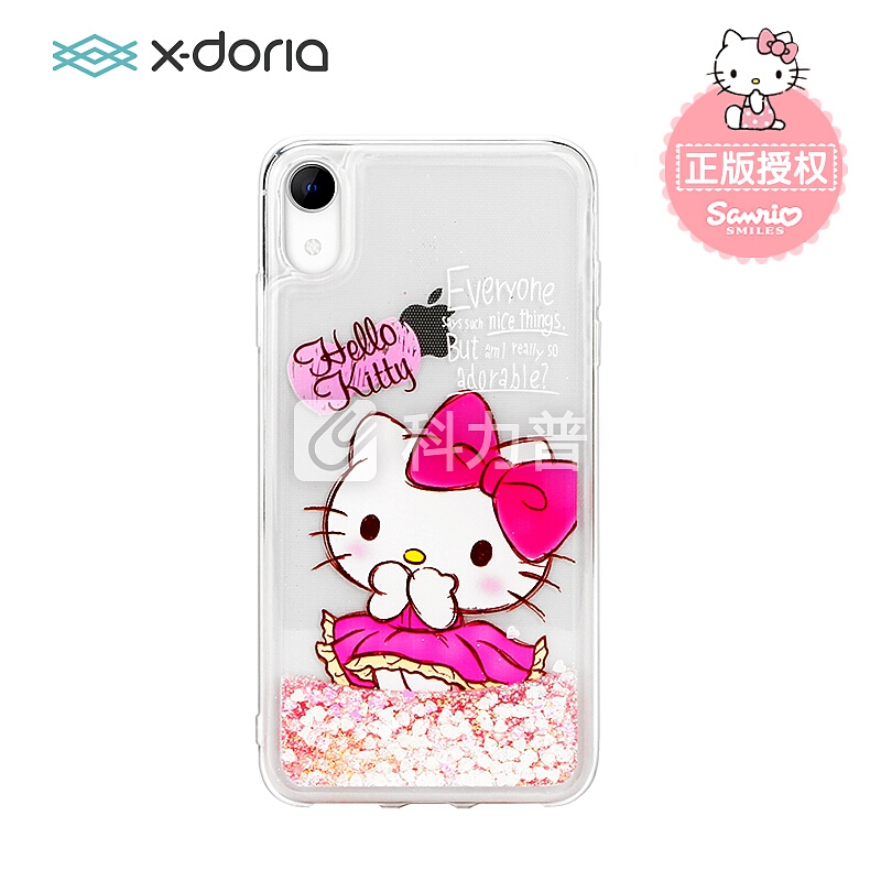 X-doria HelloKitty 苹果XR手机壳iPhoneXR保护壳 网红同款流沙防摔全包硅胶软壳保护套 流光妩媚凯蒂猫