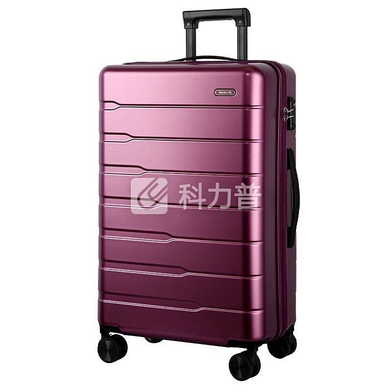 汉客(HANKE)万向飞机轮拉杆箱20英寸海关密码锁行李箱男女旅行箱子登机箱 H9808紫色