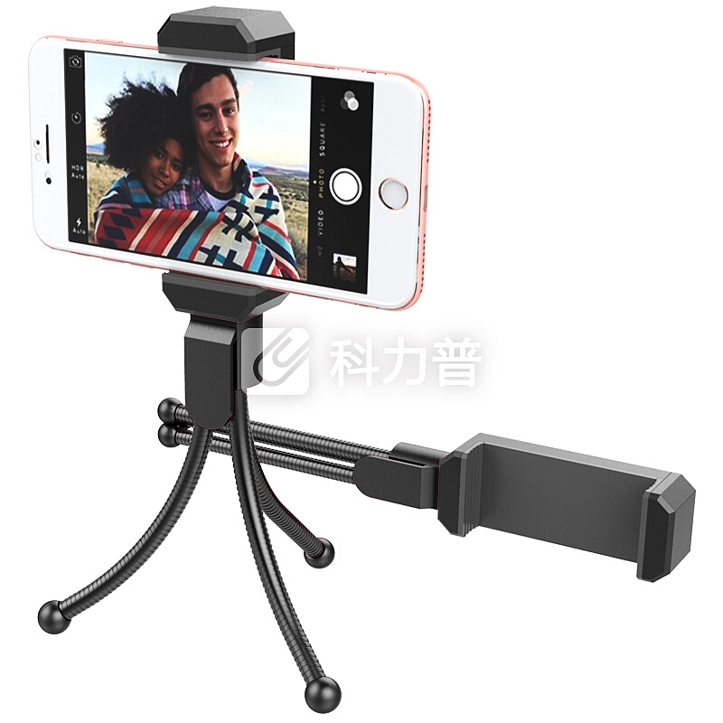 ESCASE 自拍手机支架 迷你三脚架 华为手机iphone三星手机自拍支架 小米手机视频会议桌面支架 绅士黑