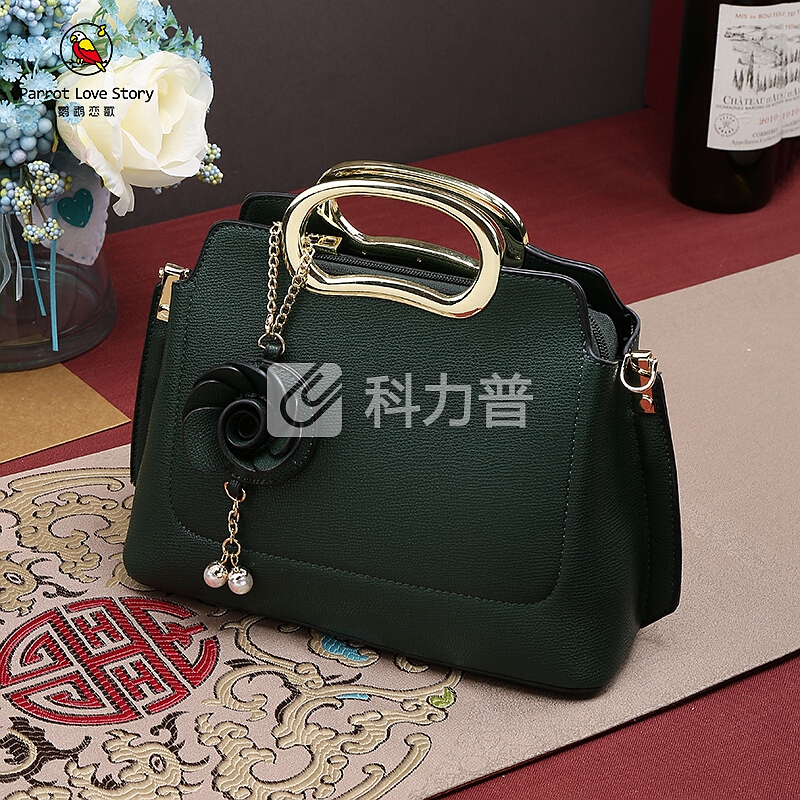 新品新娘包包女2018新款手提包结婚包大红色婚礼伴娘包个性百搭斜挎包 墨绿色