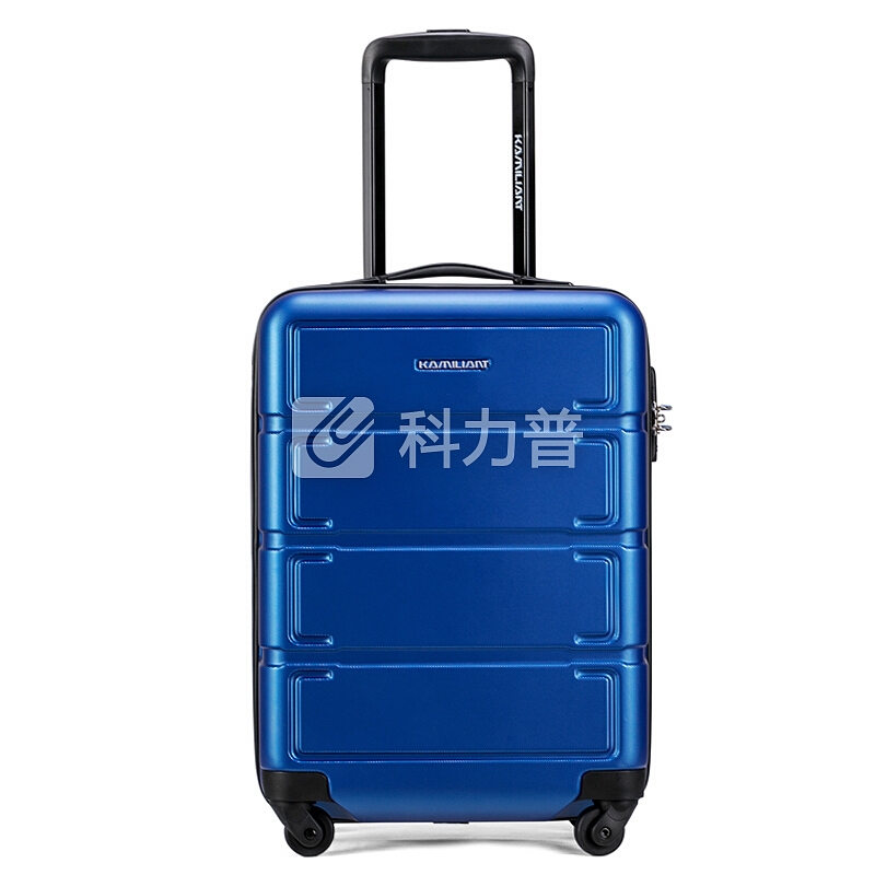 新秀丽旗下 卡米龙拉杆箱行李箱男旅行箱女密码箱登机箱时尚横纹干湿分离BA9深牡丹蓝18英寸