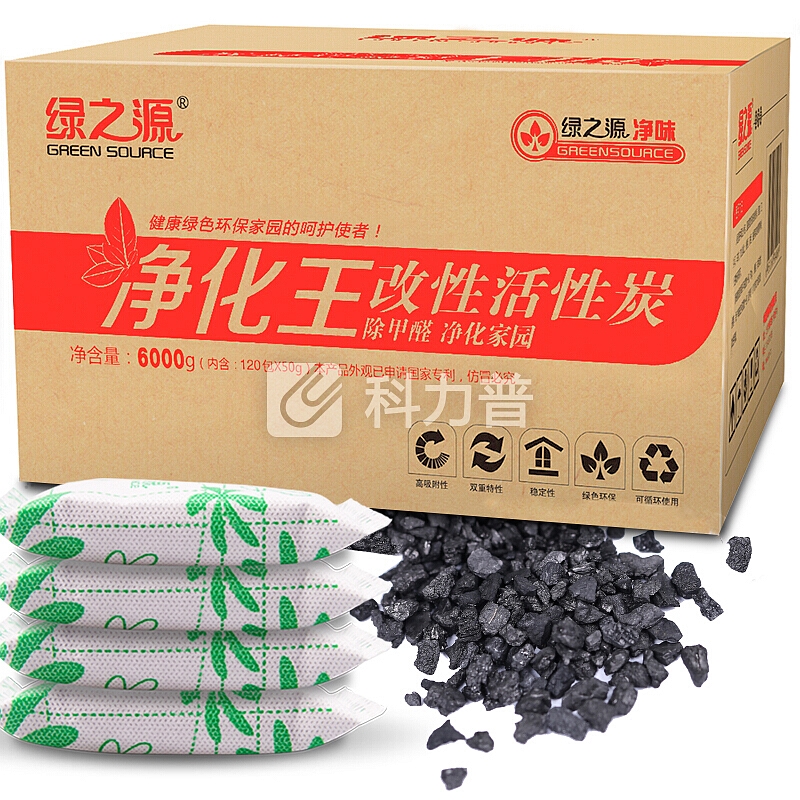 绿之源6000g净化王活性炭 新房装修除甲醛竹炭包 室内除臭去异味净化碳包