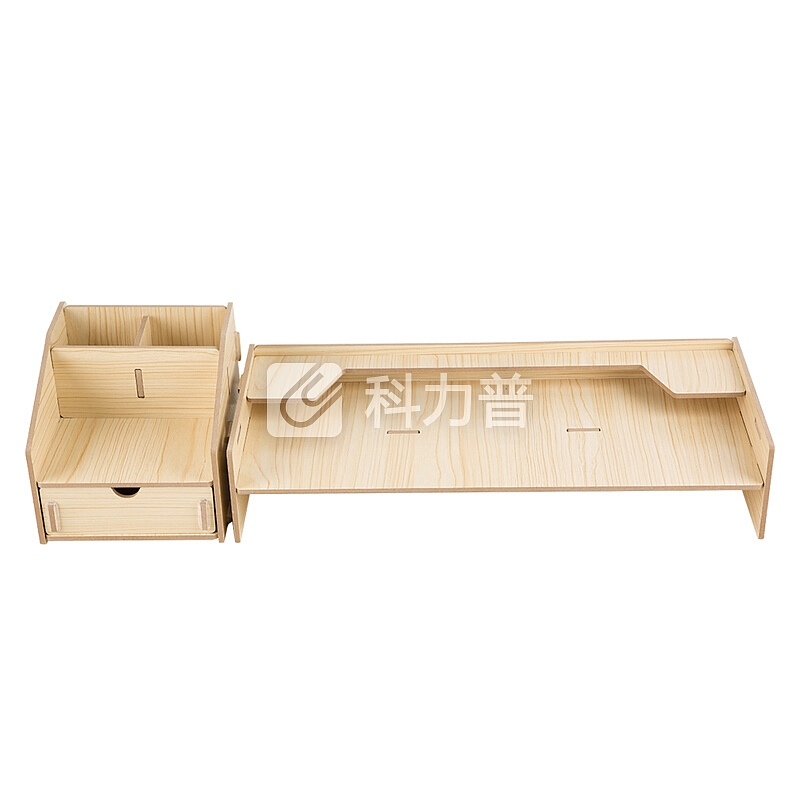 广博(GuangBo)木质电脑显示器增高架子 置物架底座 显示器支架 桌面键盘收纳架办公用品(带笔筒款)WJK9395