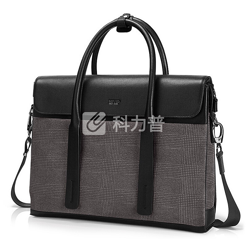 铂派BVP公文包男士商务休闲手提包牛皮单肩斜挎包笔记电脑包 T1038黑色