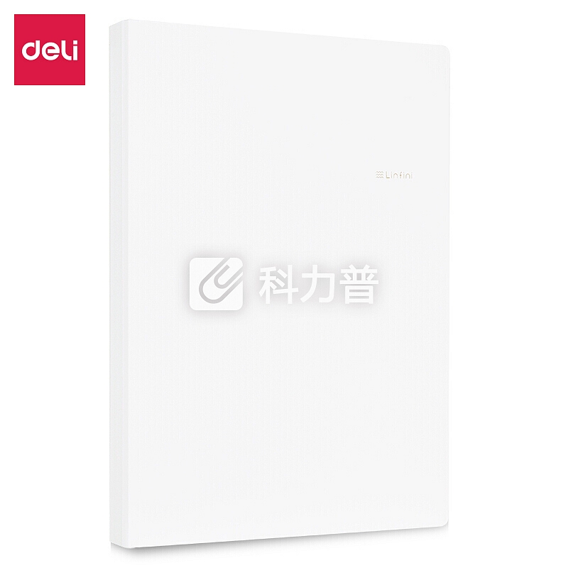 得力(deli)乐素系列A4单强力夹+插袋文件夹资料夹 学生收纳夹 层云白