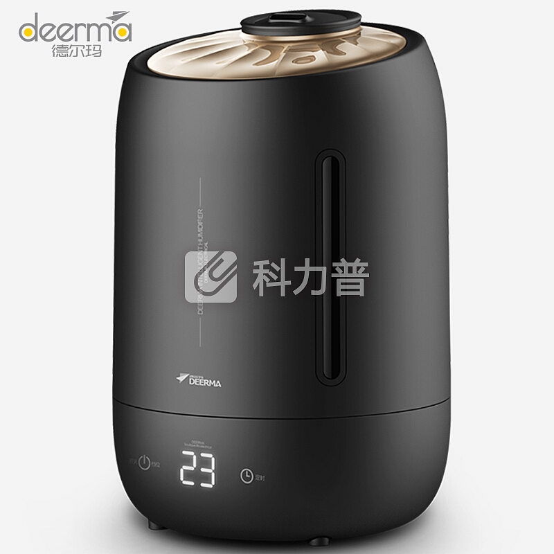 德尔玛(Deerma)加湿器 5L大容量 黑珍珠质感 静音迷你办公室卧室家用香薰空气加湿 DEM-F600(珍珠黑)