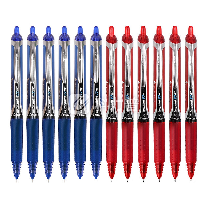 日本百乐(PILOT)BXRT-V7按动针管笔中性笔签字笔水笔 红蓝混色 0.7mm 12支装
