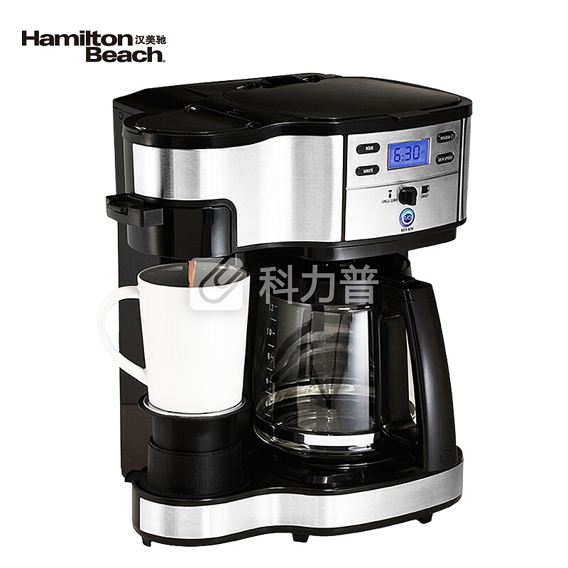 汉美驰 Hamilton Beach 汉美驰（Hamilton Beach）咖啡机 美式免滤纸家用 办公多功能 预约 双模式单杯 咖啡壶 49980-CN