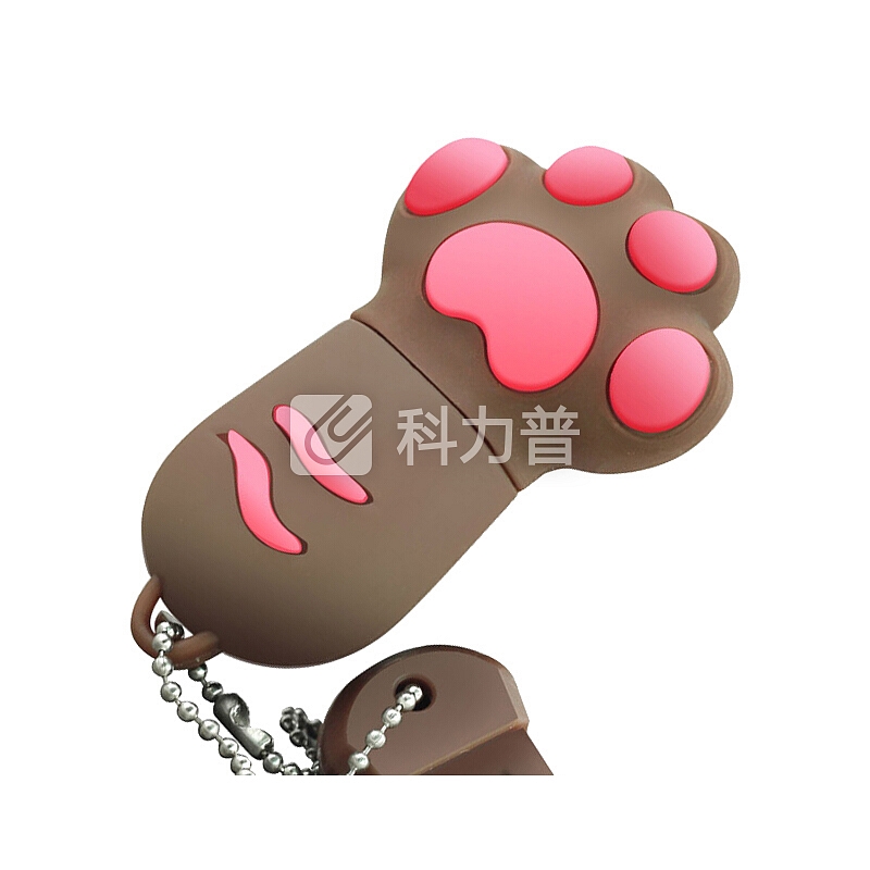 权尚(Transshow)32GB USB2.0 U盘 卡通猫爪 咖啡色 创意可爱 礼品优盘 安全可靠