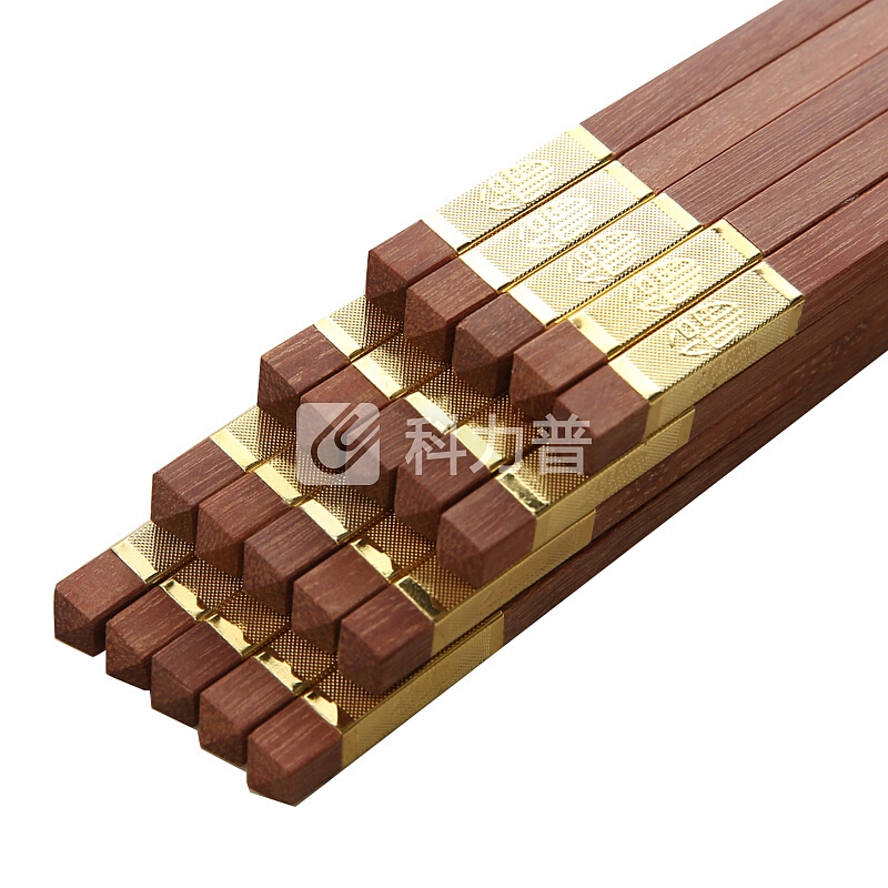 原森太红檀木实木筷子家用木筷10双套装礼品筷无漆无蜡