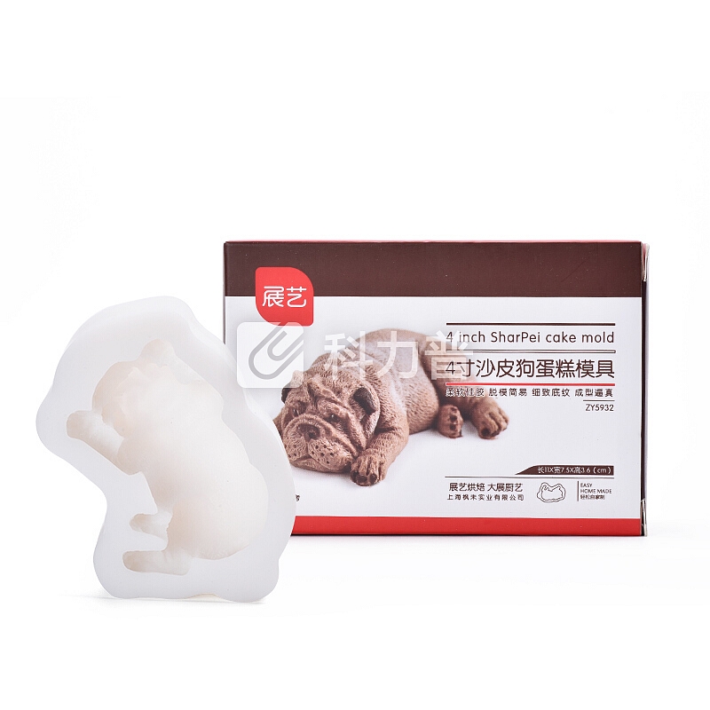 展艺 展艺抖音沙皮狗网红3D卡通立体硅胶慕斯模具网红沙皮狗巧克力蛋糕硅胶脏脏狗模 4寸沙皮狗模具