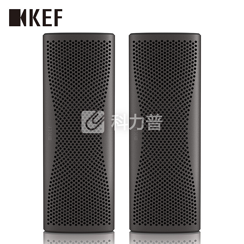 KEF MUO 迷你蓝牙音箱礼品套装 暴风灰一对 赠立体连声线 无线蓝牙 便携式扬声器 高解析 同轴共点音响/音箱