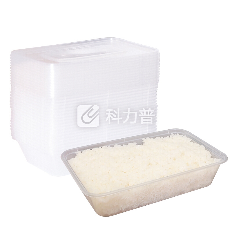 特美居 一次性饭盒长方形透明塑料快餐盒20只装500ml带盖外卖打包盒水果盒子便当餐具 TMJ-796