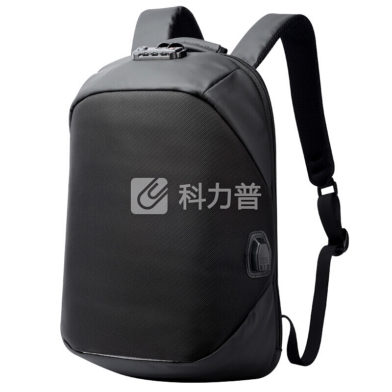 博牌Bopai双肩包男 大容量电脑包 商务背包usb充电 防盗海关锁 韩版帆布旅行包休闲 黑色751-006271