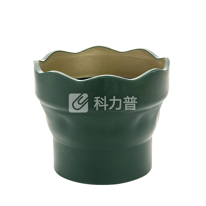 德国辉柏嘉(Faber-castell)折叠水桶水杯写生画画美术伸缩桶水彩水粉多功能洗笔桶-墨绿色