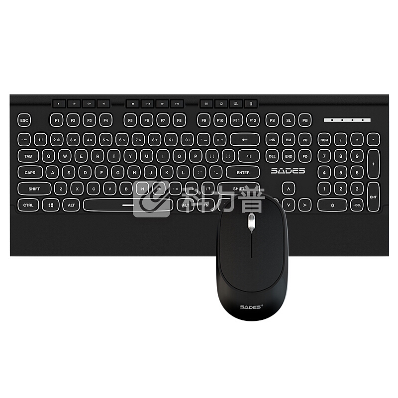 赛德斯(Sades)V3030无线静音键盘鼠标套装 复古轻薄巧克力按键键鼠套装 办公家用笔记本台式机电脑 黑色