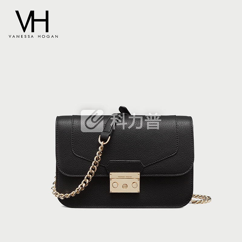 VANESSA HOGAN VH女包ck风单肩包轻奢清新牛皮时尚奢侈品休闲仙女链条ck斜挎包1808259BLA 黑色