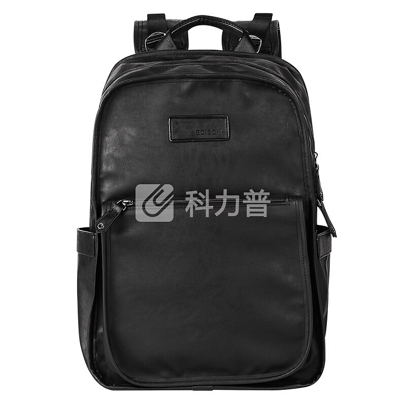 爱迪生（Edison）电脑包 超轻防水背包男15.6英寸笔记本双肩包大容量潮男书包 T108-4 黑色