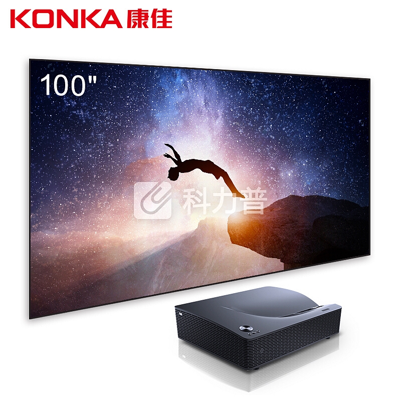 康佳(KONKA)T8000 100英寸激光电视投影仪 投影机家用(1080P AI智能语音 含100英寸菲涅尔抗光硬幕)