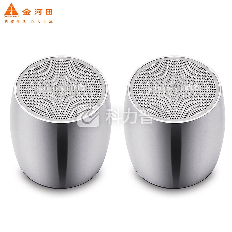 金河田(Golden field)D55 TWS蓝牙音响轻巧便捷 重低音 一键互联迷你小钢炮 户外立体声蓝牙小音箱 银色