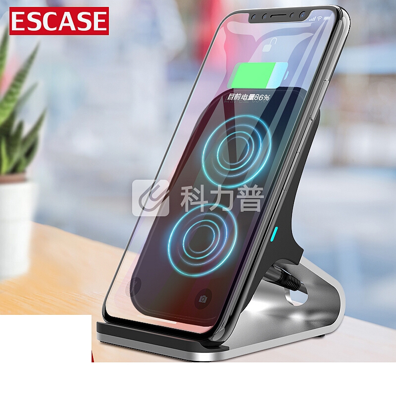 ESCASE 苹果无线充电器适用原装iPhoneXsMax8Plus华为Mate20Pro三星S9小米mix2s锤子手机通用双线圈快充F12黑
