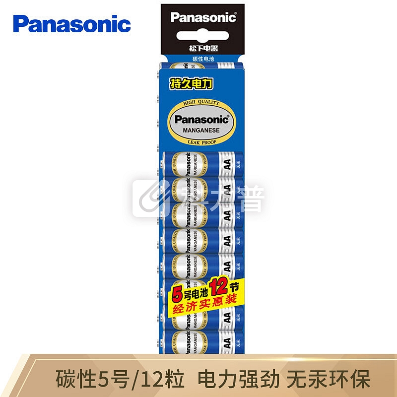 松下(Panasonic)碳性5号五号干电池12节适用于遥控器玩具万用表门铃R6PNU/12SC