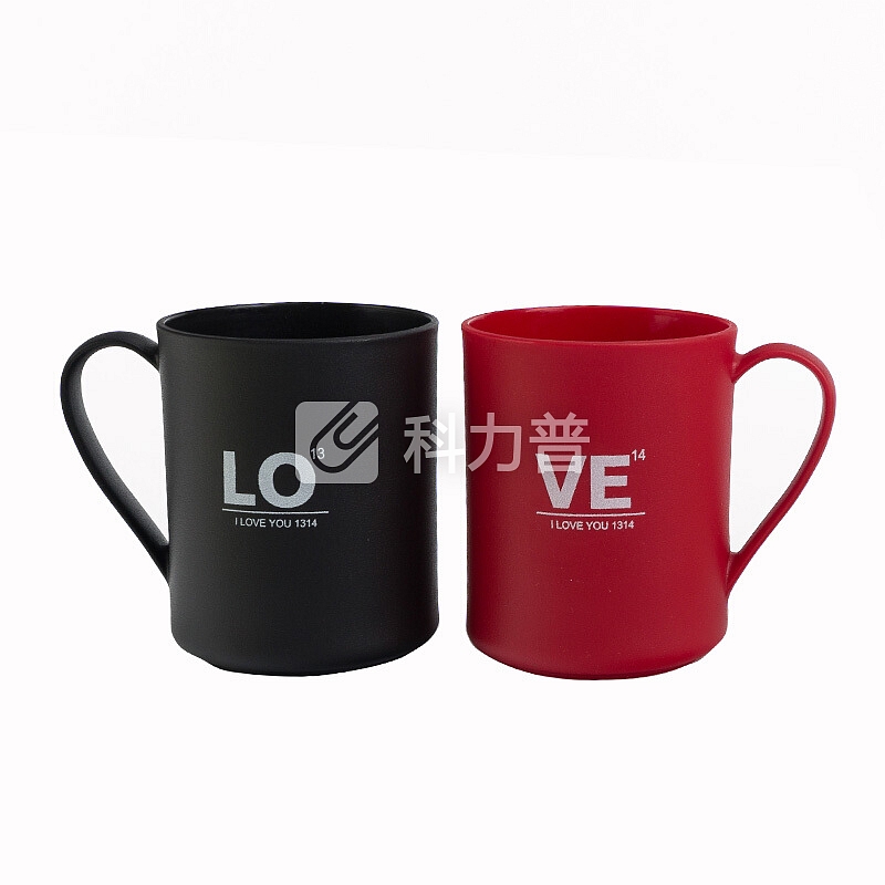 优鹉 优鹉 七夕情人节情侣塑料漱口杯牙刷杯便携漱口杯礼品套装 红黑套装
