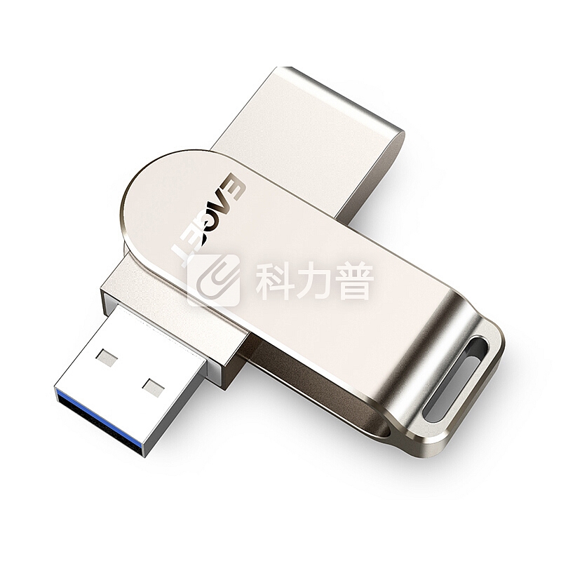忆捷(EAGET)128GB USB3.0 U盘 F60高速全金属360度旋转车载优盘珍珠镍色