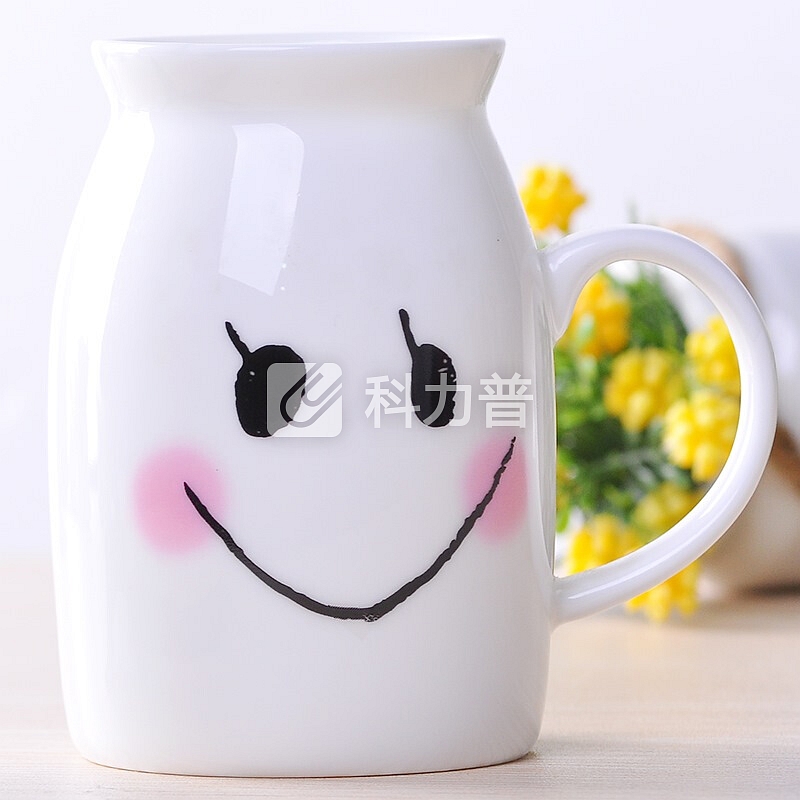 贝瑟斯 早餐杯 陶瓷马克杯 笑脸牛奶杯水杯 陶瓷水杯子茶杯子女喝水杯cup可爱超萌杯子