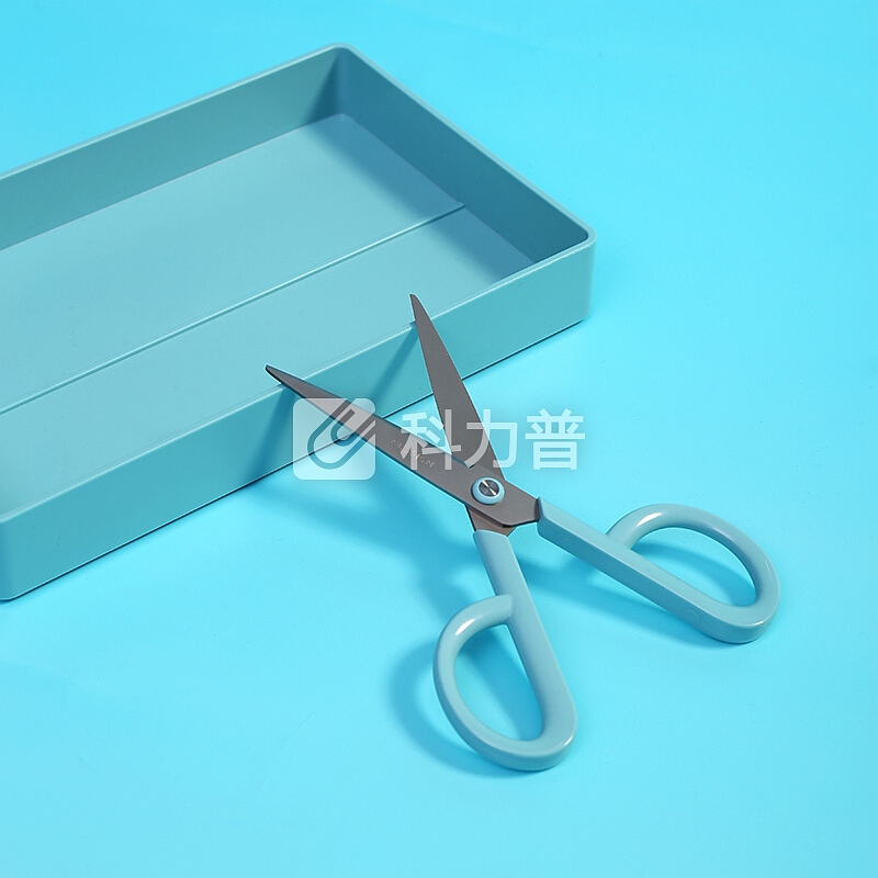 纽赛(NUSIGN)175mm镀钛防粘剪刀 锯齿剪片包胶剪刀 新桥蓝NS053