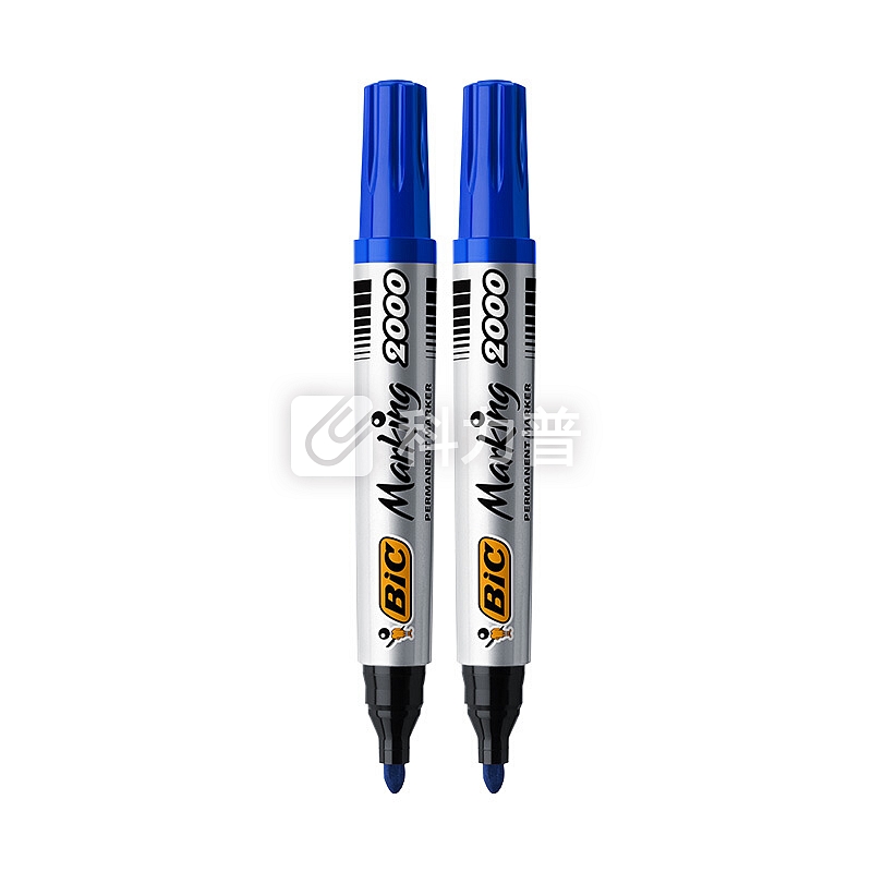 BIC 比克2000大圆头记号笔(蓝) 2支 法国进口文具 马克笔 物流记号笔油性大头笔