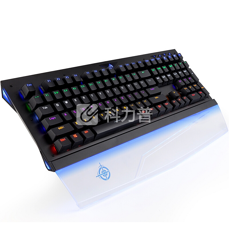 魔炼者 MK8 防水蓝色发光手托机械键盘自营 游戏键盘 背光机械 吃鸡键盘 电脑键盘 笔记本键盘 黑色 青轴