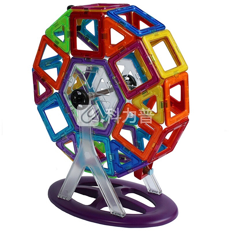 费雪(Fisher Price)玩具 磁力构建片 百变提拉拼插模型积木磁性玩具 48片摩天轮套组2010
