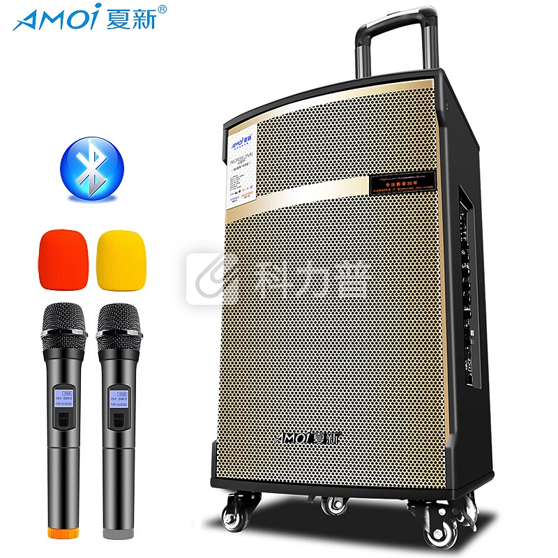 夏新(AMOi)SA-531 10英寸拉杆音箱广场舞音响户外 便携式插卡扩音器带双话筒