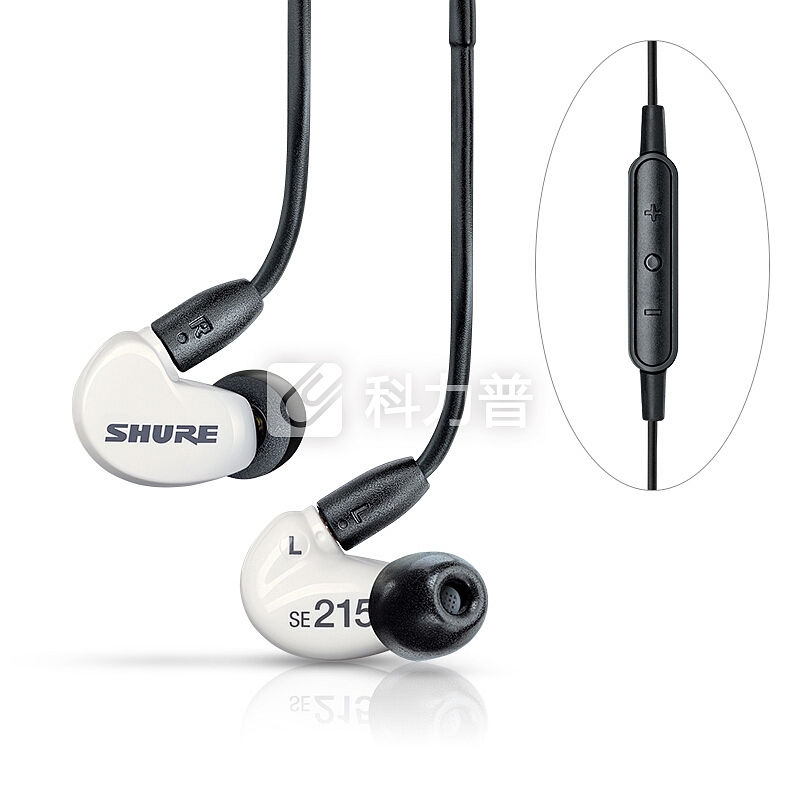 舒尔 Shure SE215SPE-W-UNI 入耳式线控通话 强劲重低音 运动 HiFi 手机耳机 白色