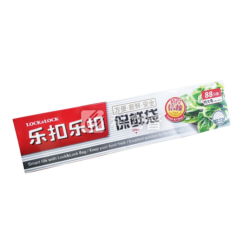 乐扣乐扣 盒装PE家用生鲜水果保鲜袋 微波炉冰箱厨房适用 LBM201 40*30cm 88张/盒