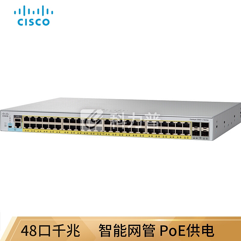 思科(CISCO)WS-C2960L-48PS-AP 智能中文WEB界面管理 48口千兆POE+4光口交换机