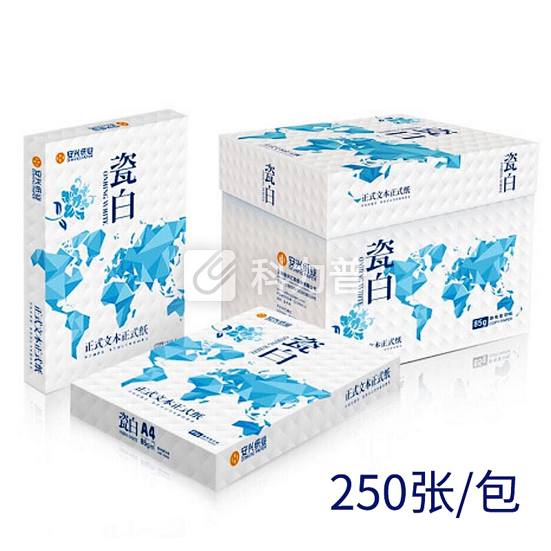 传美 TRANSMATE 传美(瓷白)A4 复印纸 85g 250张/包 5包/箱