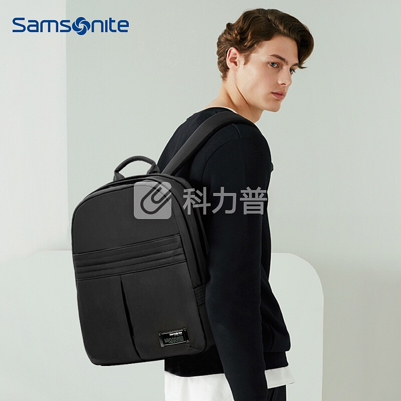 Samsonite/新秀丽双肩包都市休闲电脑包简约时尚大容量书包DI1黑色